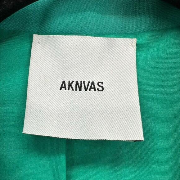 Aknvas Arken Double Breast Blazer Button Size XS Teal Glam Modern Capsule NWOT - Picture 5 of 10